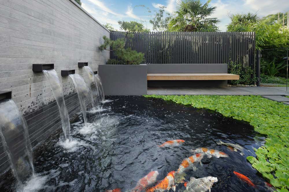 Luxury Landscaping Including a Koi Pond