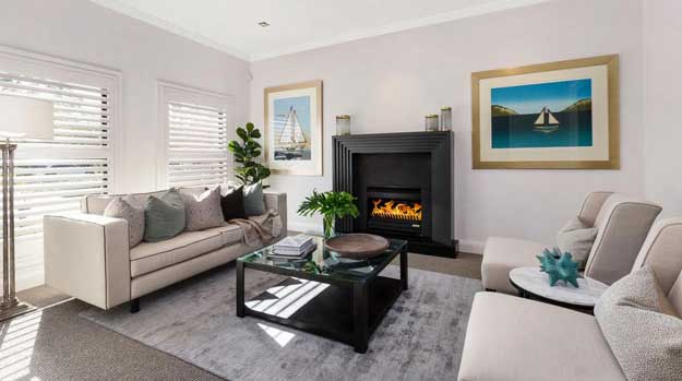 Wahroonga Custom Home Relaxing Fireplace
