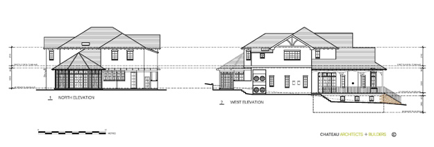 Elevation Drawings for the iconic Seaforth Custom Home