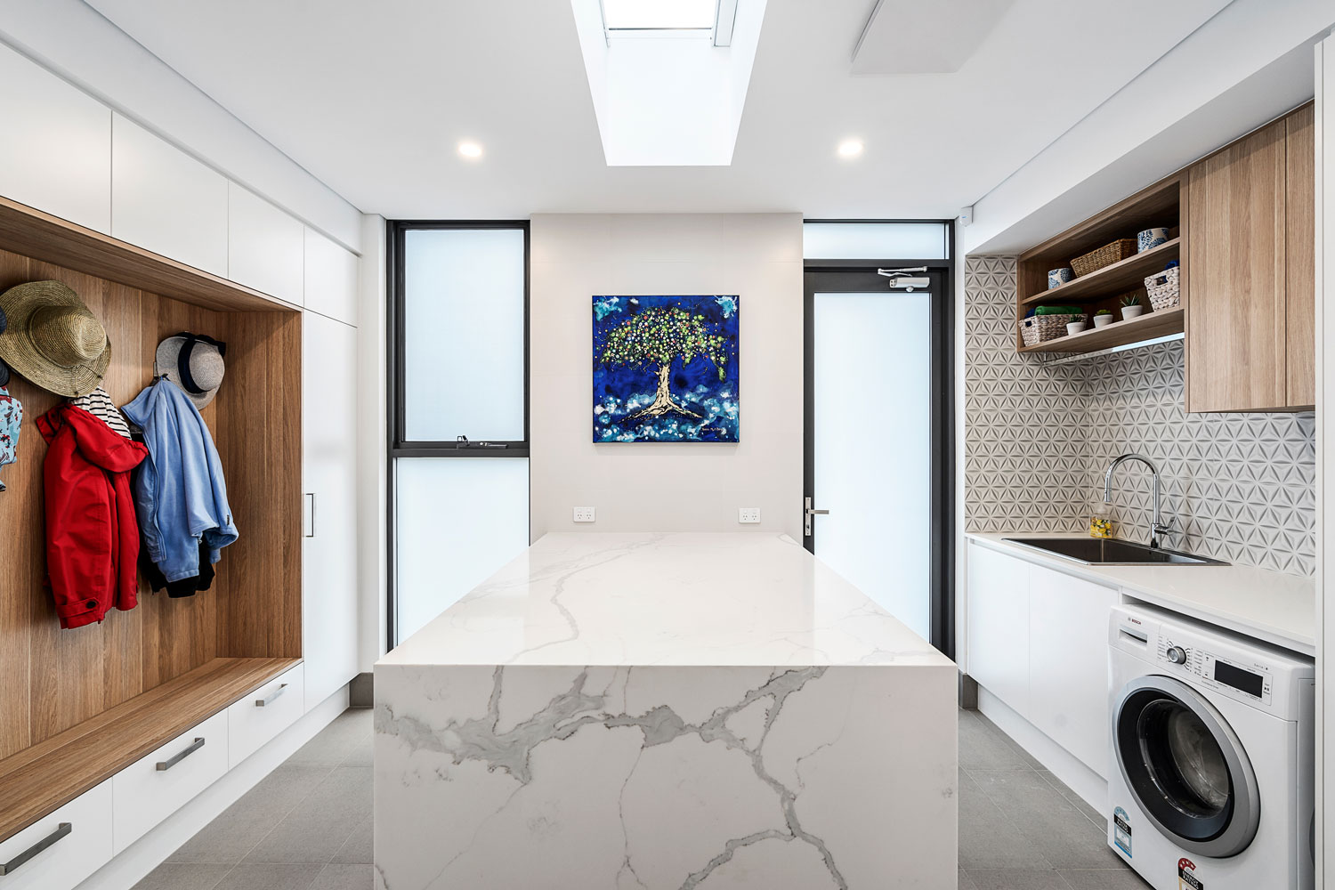Beecroft Ultra Modern: dual purpose laundry and mudroom