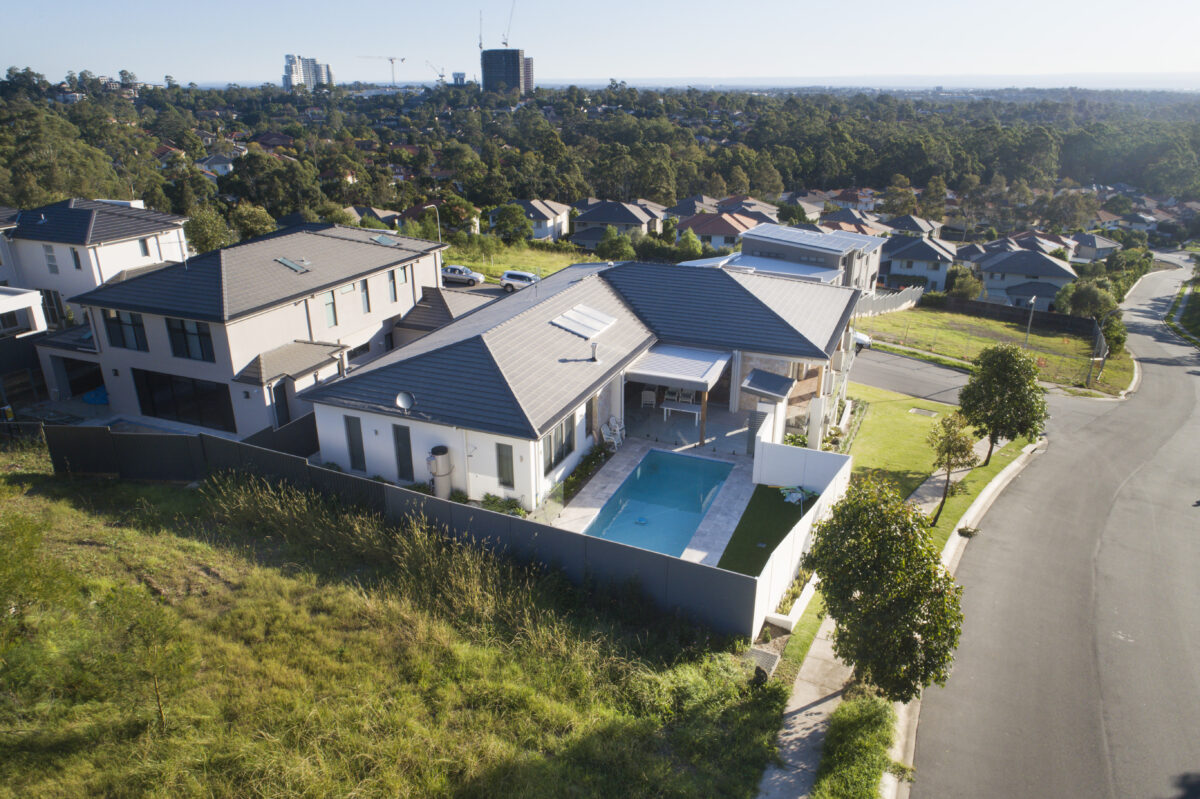 Castle Hill Mid-Century Contemporary: birds eye view